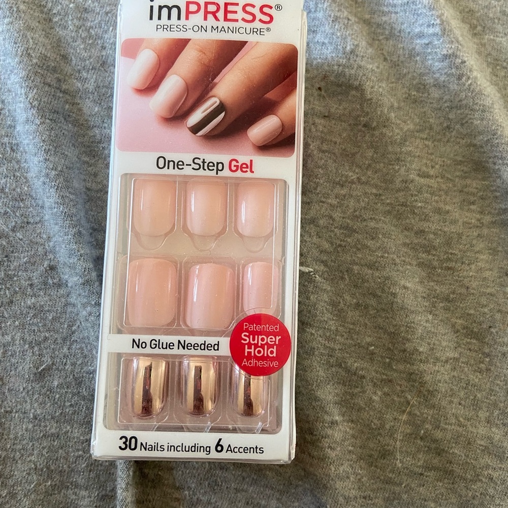 Impress nails pink and shiny set